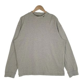 ナイキ(NIKE)の00's NIKE ナイキ モックネック ロングスリーブTシャツ 刺繡 グレー Size L(Tシャツ/カットソー(七分/長袖))