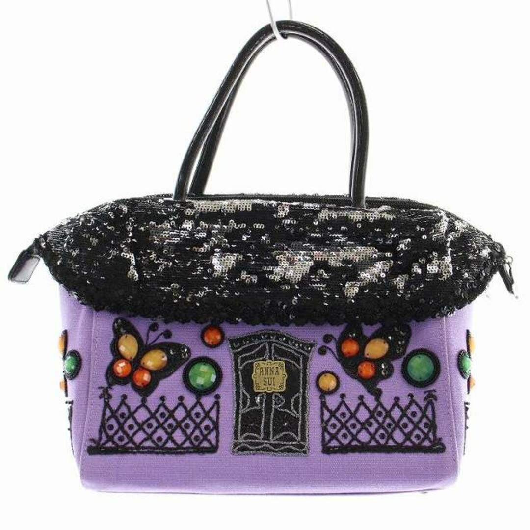 ANNA SUI スパンコール ハウス型ハンドバッグ