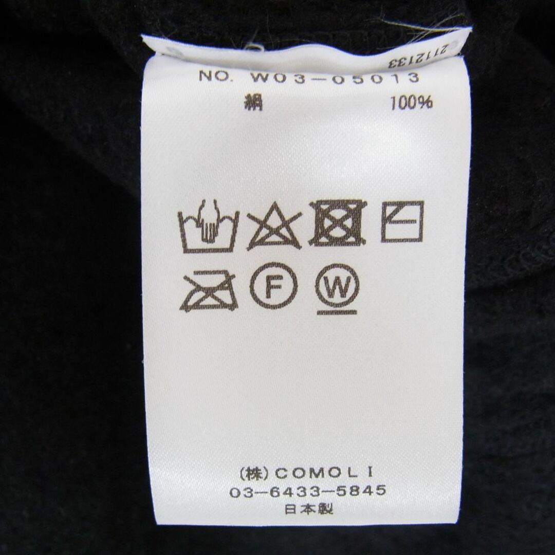 COMOLI(コモリ)のCOMOLI コモリ 22AW W03-05013 シルクフリース 長袖クルー ニット ブラック系 2【中古】 メンズのトップス(ニット/セーター)の商品写真