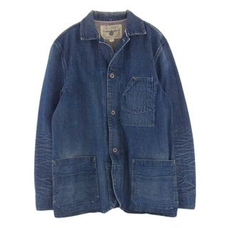 ダブルアールエル(RRL)のRRL ダブルアールエル デニムジャケット ENIM COVERALL USED VINTAGE 加工 デニム カバーオール ジャケット インディゴブルー系 S【中古】(その他)