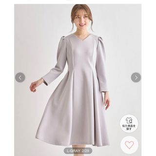 トッコクローゼット(TOCCO closet)のポケット付きパワーショルダータックフレアダンボールワンピース (ひざ丈ワンピース)