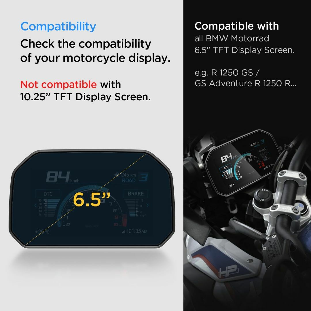 Spigen ガラスフィルム BMW Motorrad 6.5" TFTディスプ 4