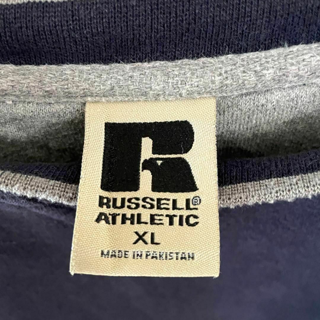 Russell Athletic(ラッセルアスレティック)のラッセル スウェット 両面刺繍 アームロゴ ピッツバーグ 裏起毛 ネイビー XL メンズのトップス(スウェット)の商品写真