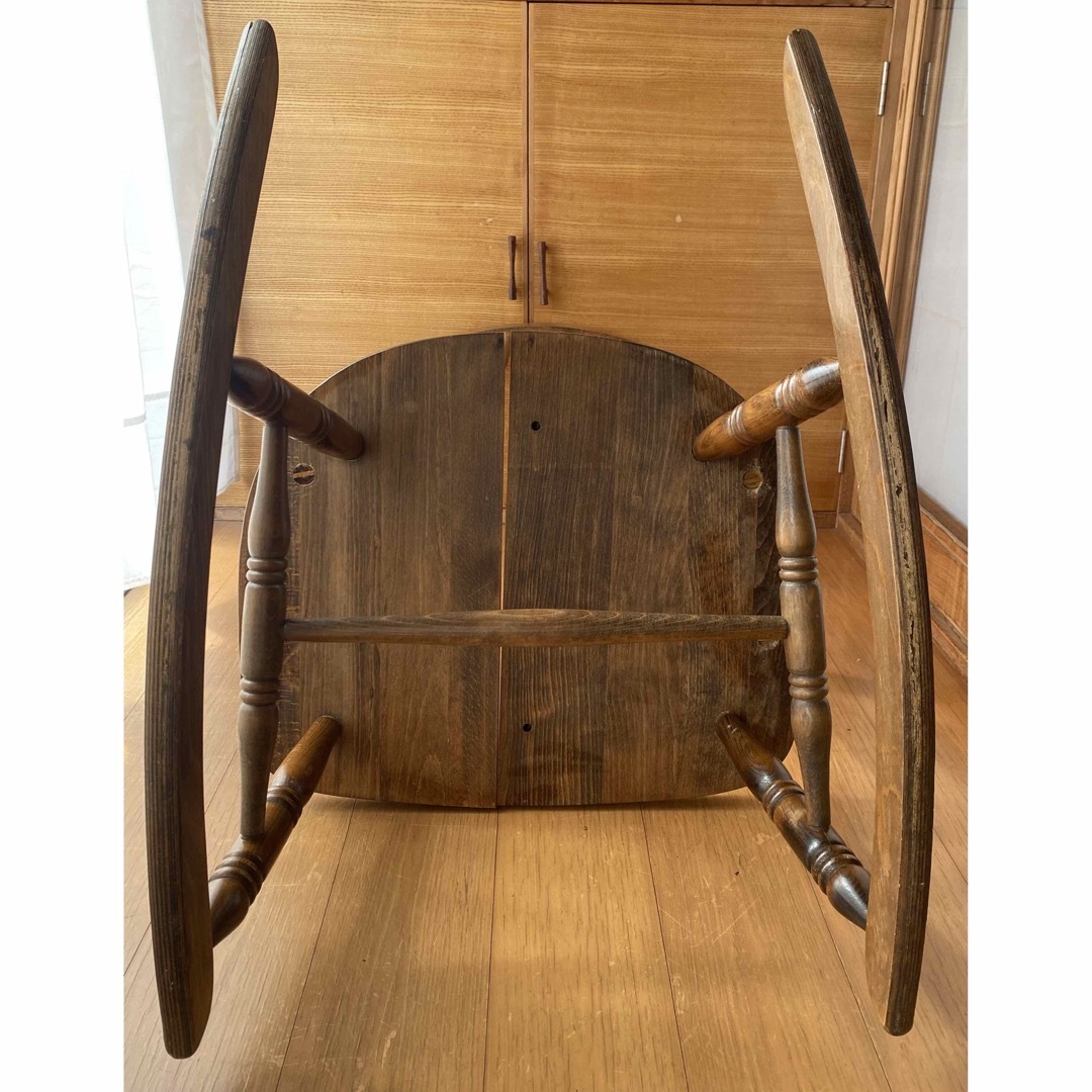 ロッキングチェア アンティーク 木製 椅子 座面割れ-