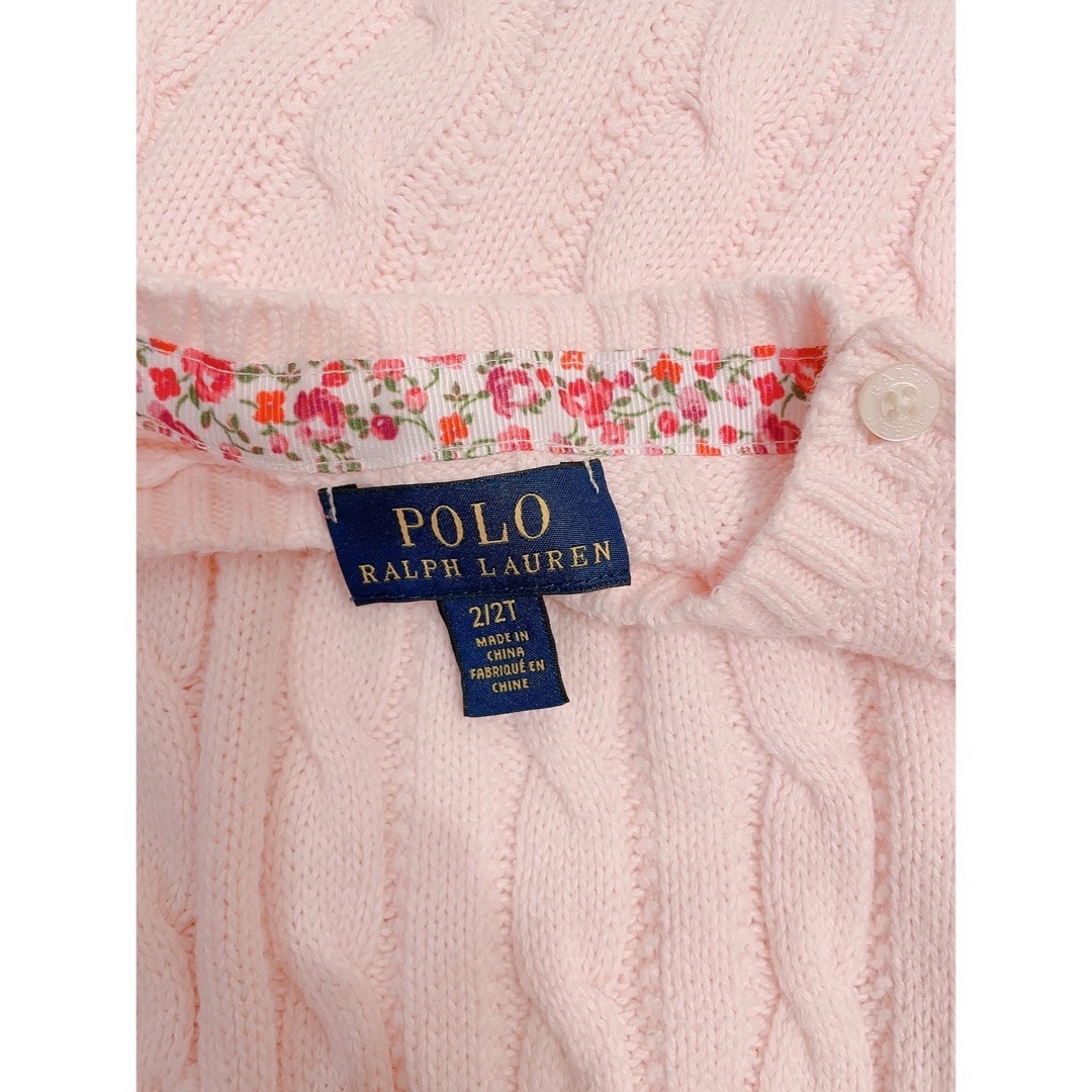 POLO RALPH LAUREN(ポロラルフローレン)のRalph Laurent ピンクケーブルニット♡ キッズ/ベビー/マタニティのキッズ服女の子用(90cm~)(ニット)の商品写真