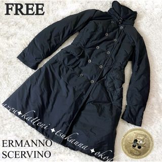 エルマンノシェルヴィーノ(ERMANNO SCHERVINO)のエルマンノシェルヴィーノ 高級グース ロング ダウンコート ジャケット 黒(ダウンコート)