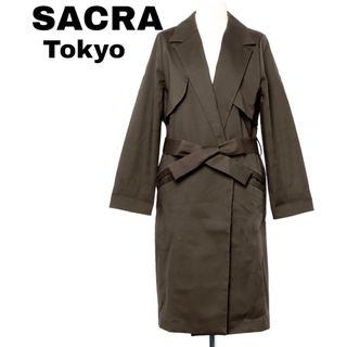 サクラ(SACRA)の【光沢‼️高級感✨】サクラ　sacra チェスターコート　トレンチ　38(チェスターコート)