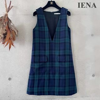 美品 IENA ジャガード ノースリーブフレアワンピース(38)