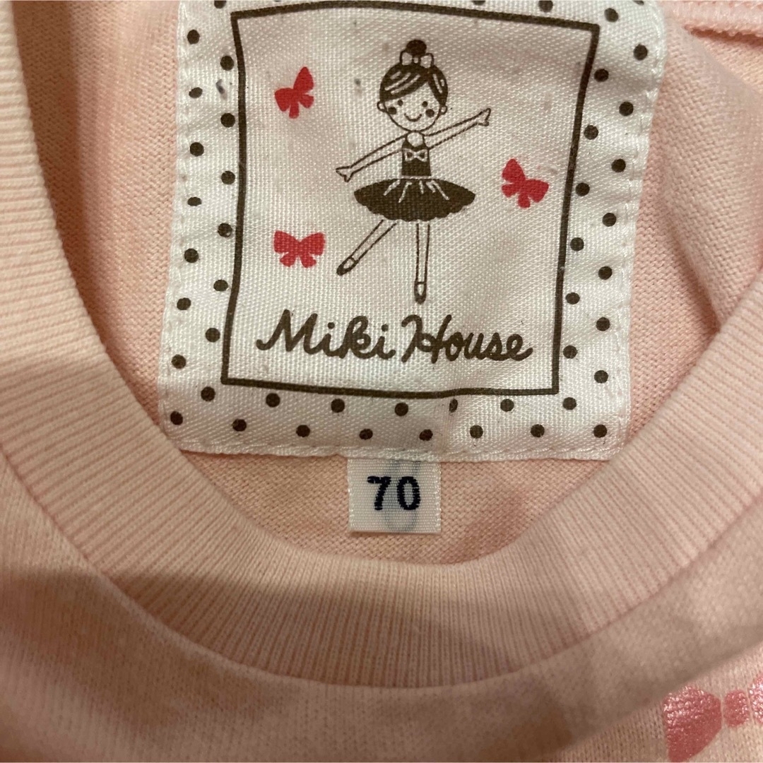 mikihouse(ミキハウス)のミキハウス長袖Tシャツ70cmリーナちゃん　フタフタトレーナー月柄80cm キッズ/ベビー/マタニティのベビー服(~85cm)(Ｔシャツ)の商品写真