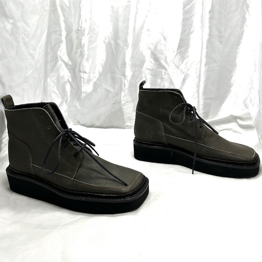Y's(ワイズ)の【ほぼ未使用】ワイズ　レースアップブーツ　スウェードレザー　スクエア メンズの靴/シューズ(ブーツ)の商品写真