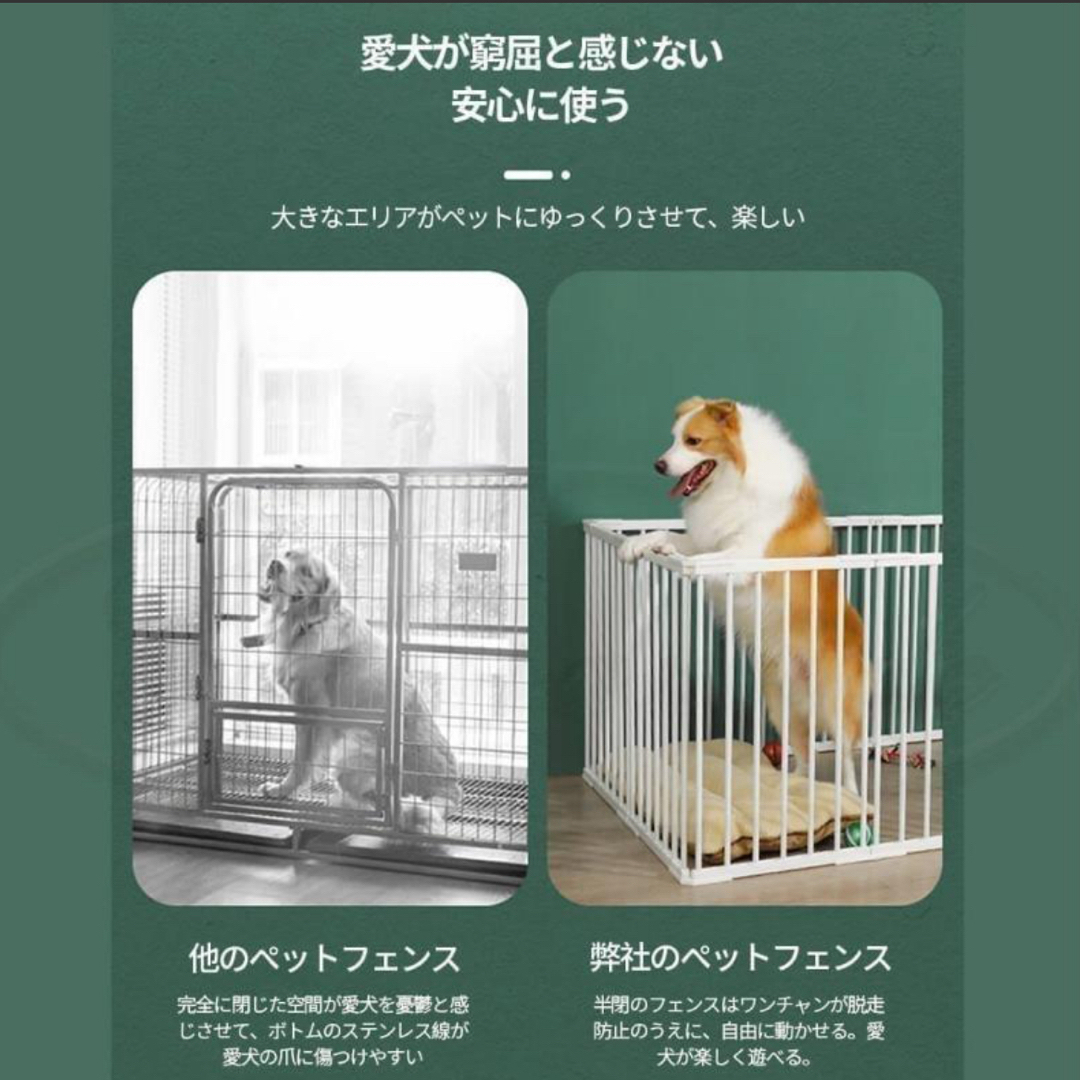 【新品/未使用】ペットフェンスケージ（犬）中型犬用 その他のペット用品(かご/ケージ)の商品写真