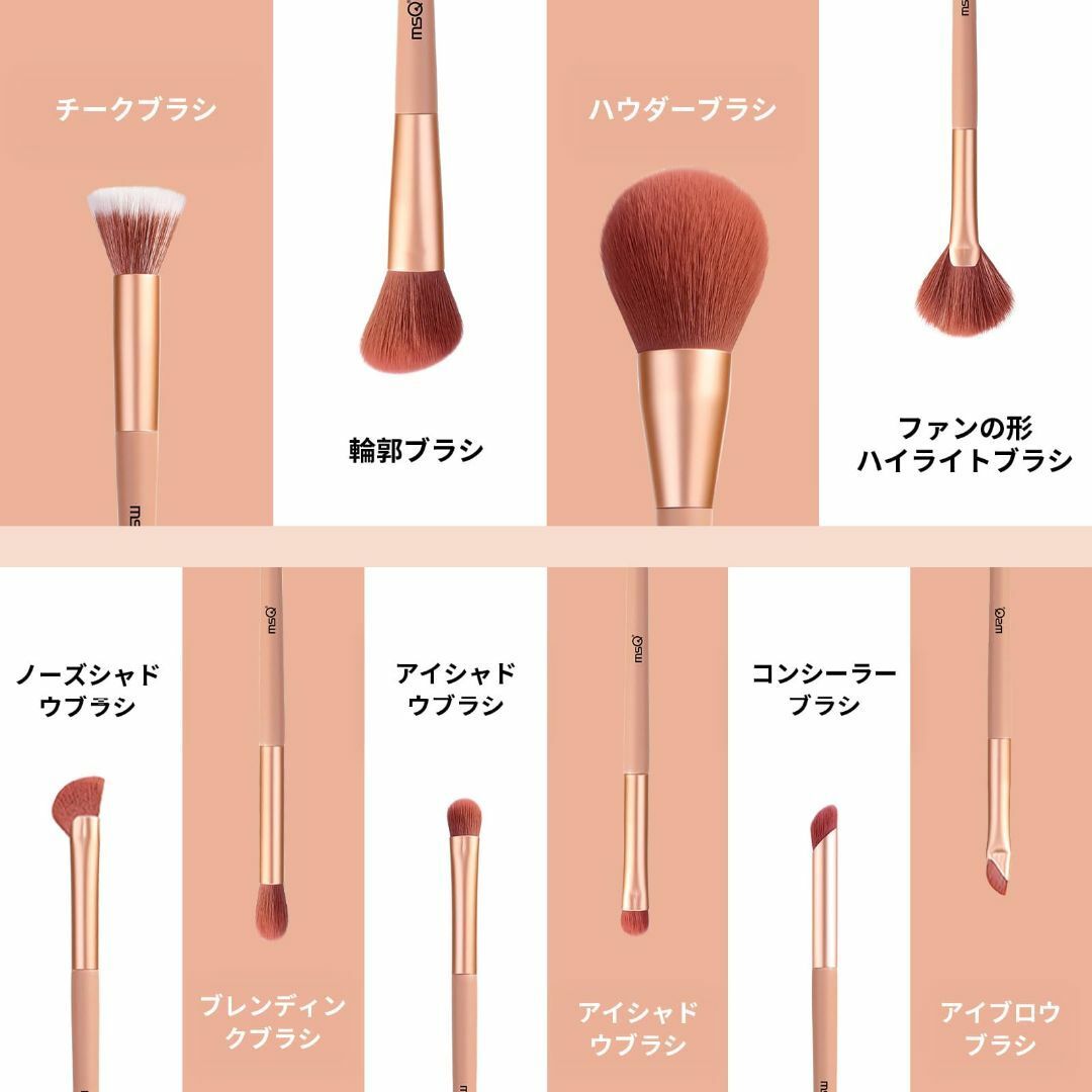 【色: 桜シリーズ】【プロ化粧師推薦】EDTRE メイクブラシ 10本セット 柔 2