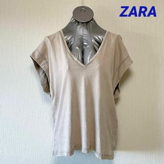 ザラ(ZARA)のZARA グレージュ ゆったりノースリーブ Tシャツ レディースM(Tシャツ(半袖/袖なし))