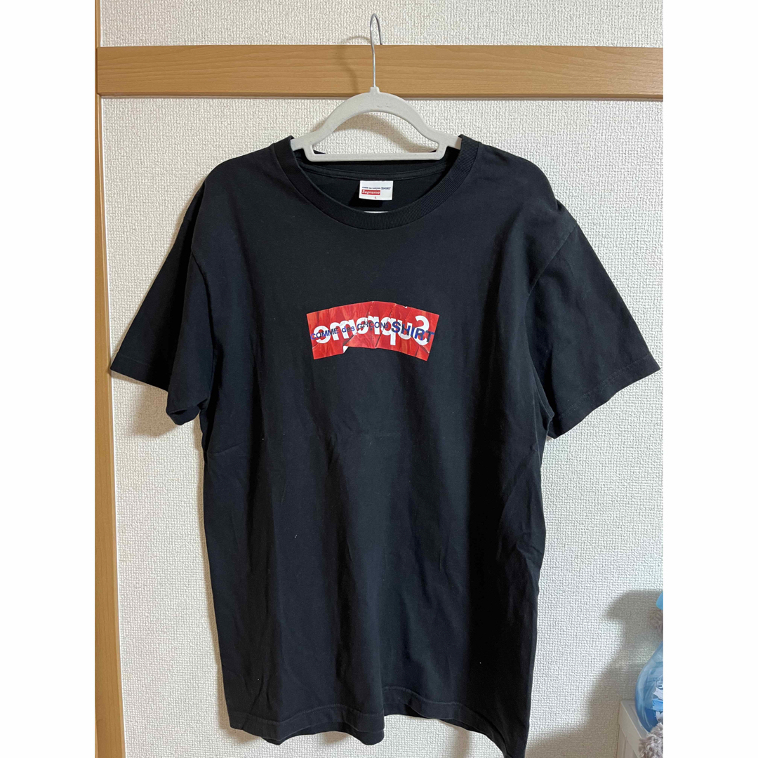 Supreme×COMME des GARCONS SHIRT 2017SS BOX Logo Tee シュプリーム×コムデギャルソンシャツ ボックスロゴTシャツ 半袖カットソー ホワイト サイズL【220822】【新古品】【me04】