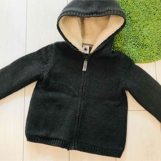 プチバトー(PETIT BATEAU)のプチバトー 86cm  モスグリーン パーカー(ニット)