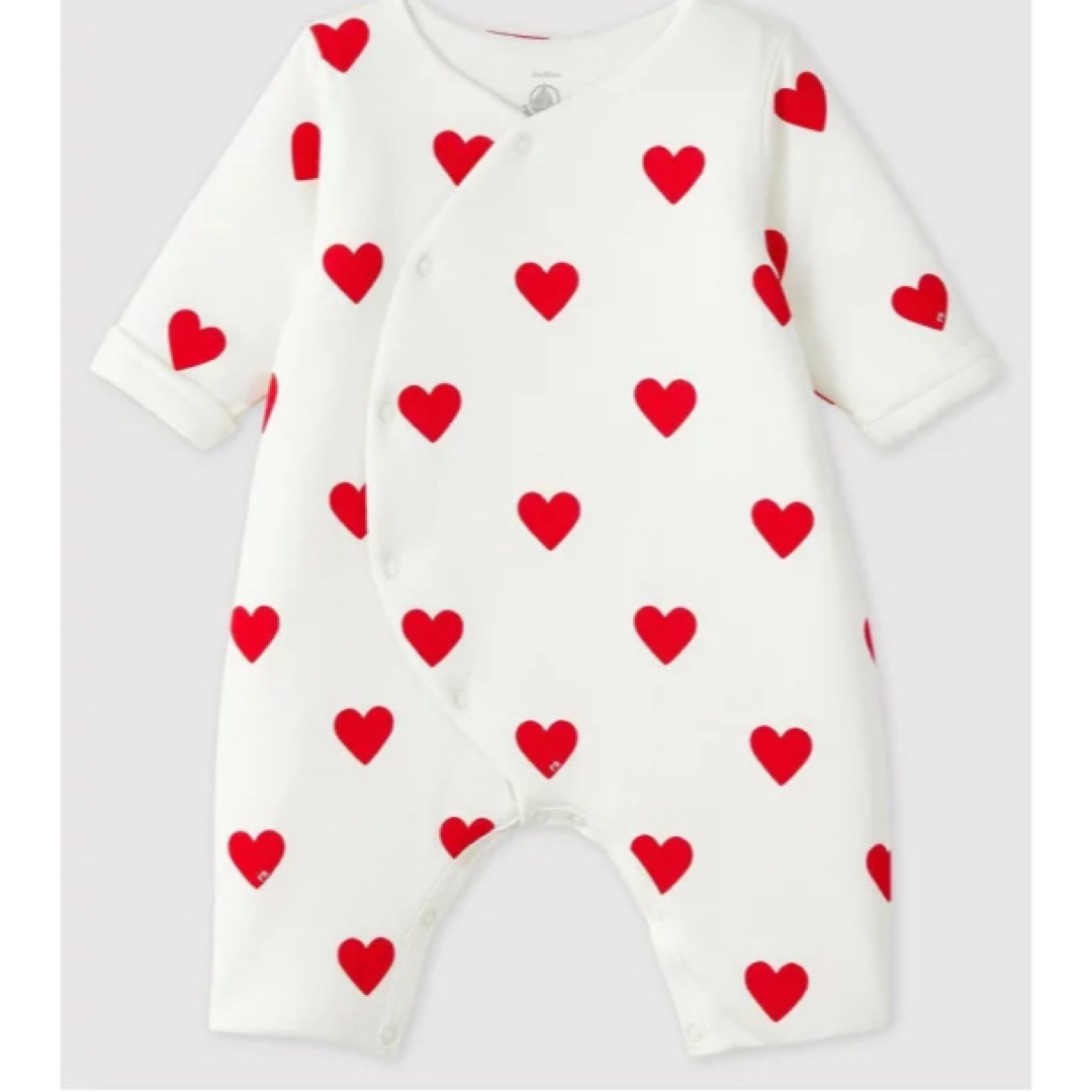 ハートプリント足なしロンパース PETIT BATEAU