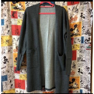 マウジー(moussy)のロングカーディガン　グレー(カーディガン)