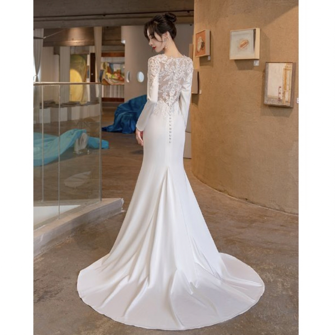 オーダーメイド　スレンダードレス　ウェディング レディースのフォーマル/ドレス(ウェディングドレス)の商品写真