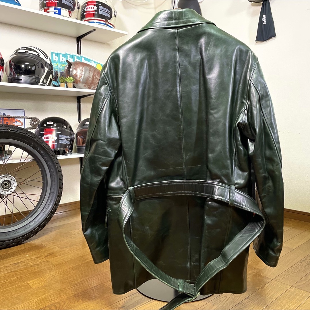 Lewis Leathers(ルイスレザー)のデッドストック☆ヴィンテージ ルイスレザー  レザーコート グリーン/L メンズのジャケット/アウター(レザージャケット)の商品写真