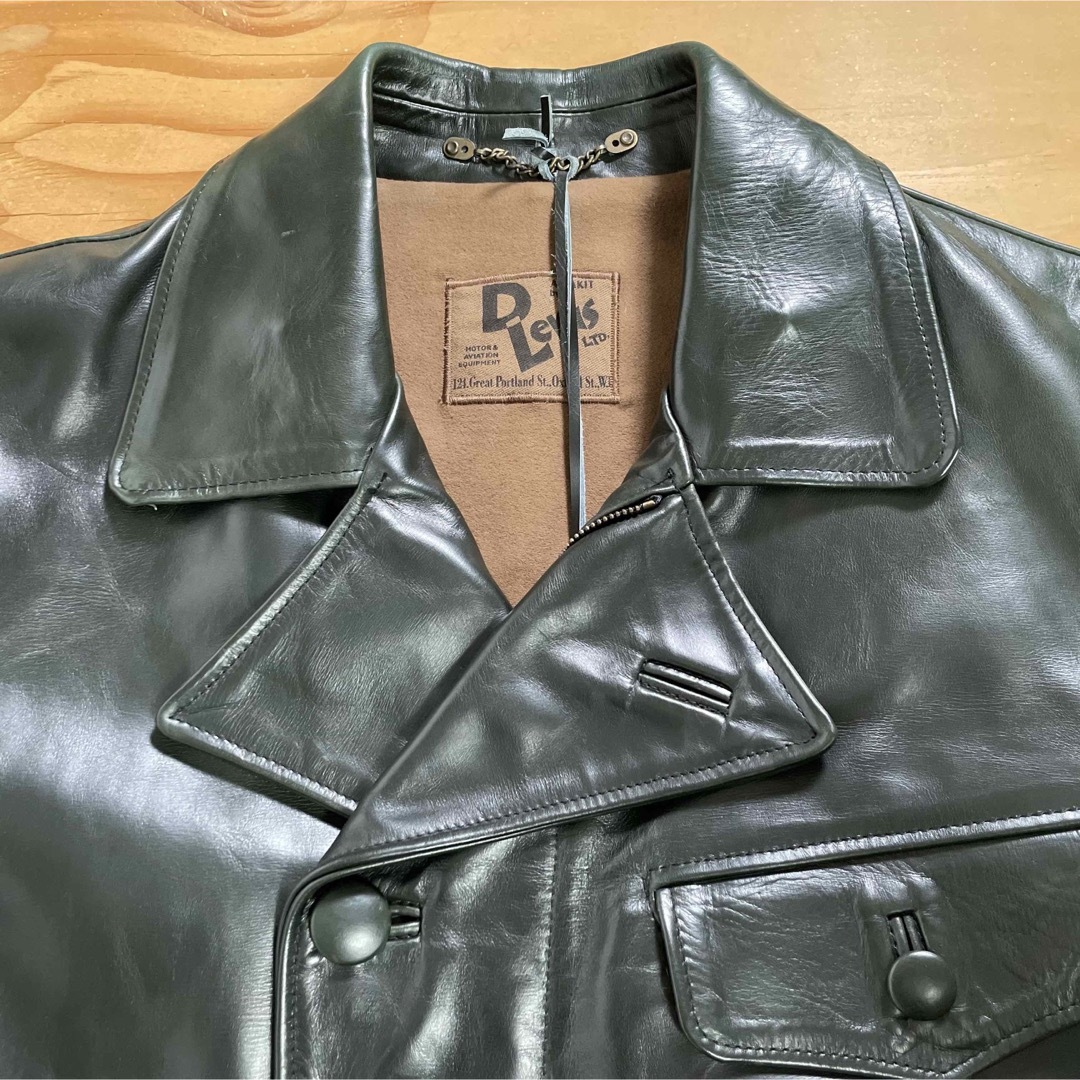 Lewis Leathers(ルイスレザー)のデッドストック☆ヴィンテージ ルイスレザー  レザーコート グリーン/L メンズのジャケット/アウター(レザージャケット)の商品写真