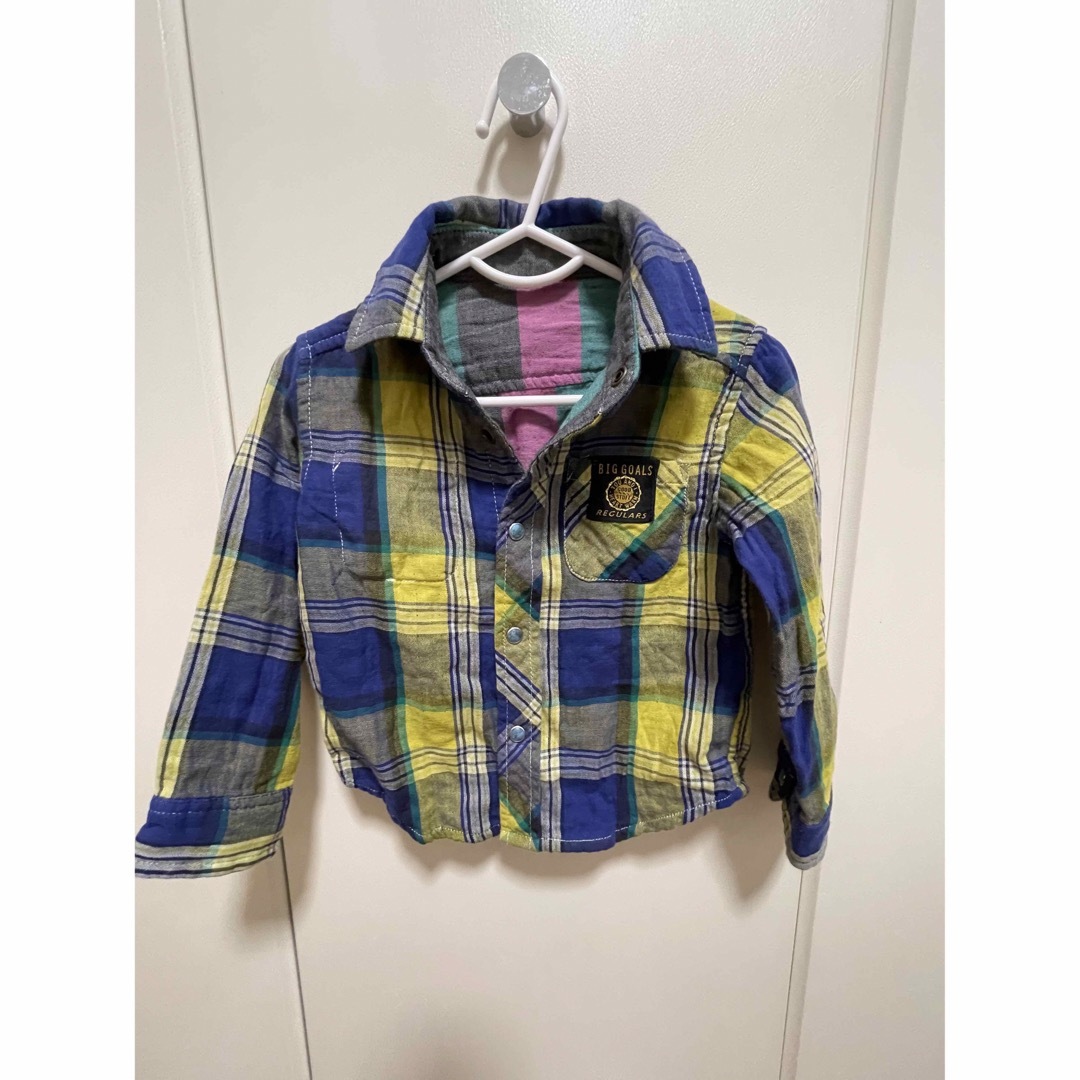 F.O.KIDS(エフオーキッズ)のリバーシブル　チェックシャツ キッズ/ベビー/マタニティのキッズ服男の子用(90cm~)(ブラウス)の商品写真