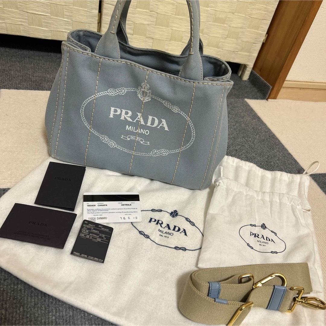 PRADA♡カナパS♡ブルーグレー