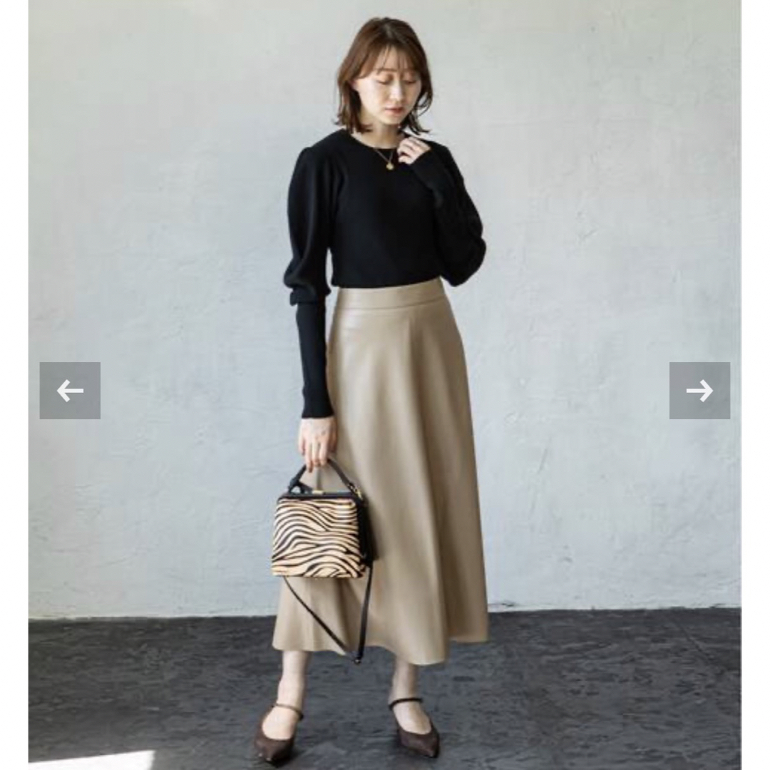 ZARA【新品/未着用】NOBLE フェイクレザーソフトフレアースカート レザースカート