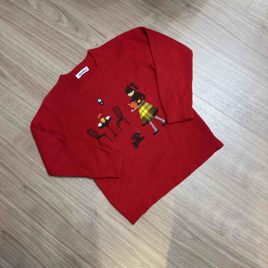 ファミリア　セーター　赤　120