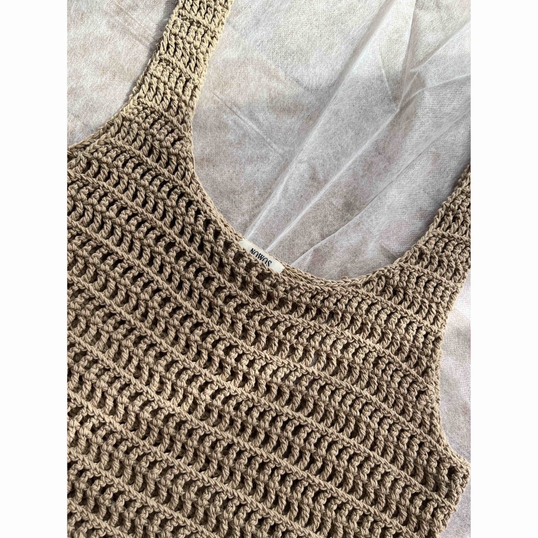 Fabiane Roux(ファビアンルー)のnowos かぎ編みknit tank top 最終値下げ レディースのトップス(タンクトップ)の商品写真