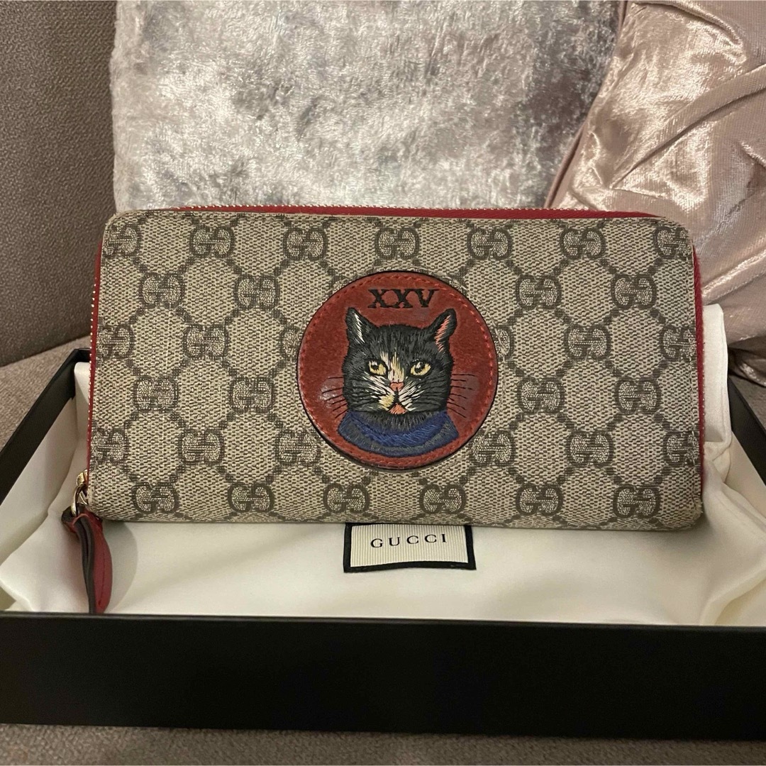 アウトレット価格比較 GUCCI 長財布 ミスティックキャット 猫 GG