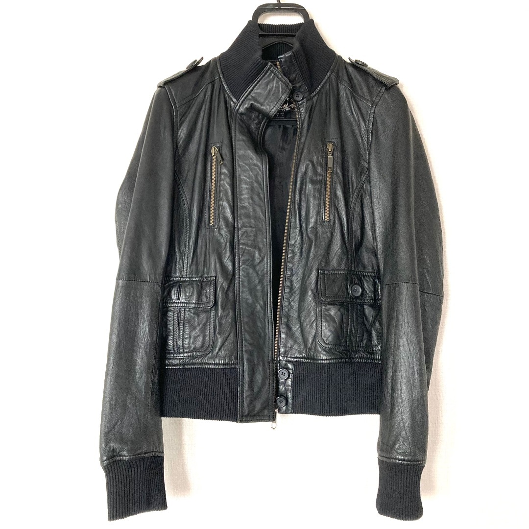 ZARA - 本革！ライダースジャケット ZARA 羊革 ラムレザー
