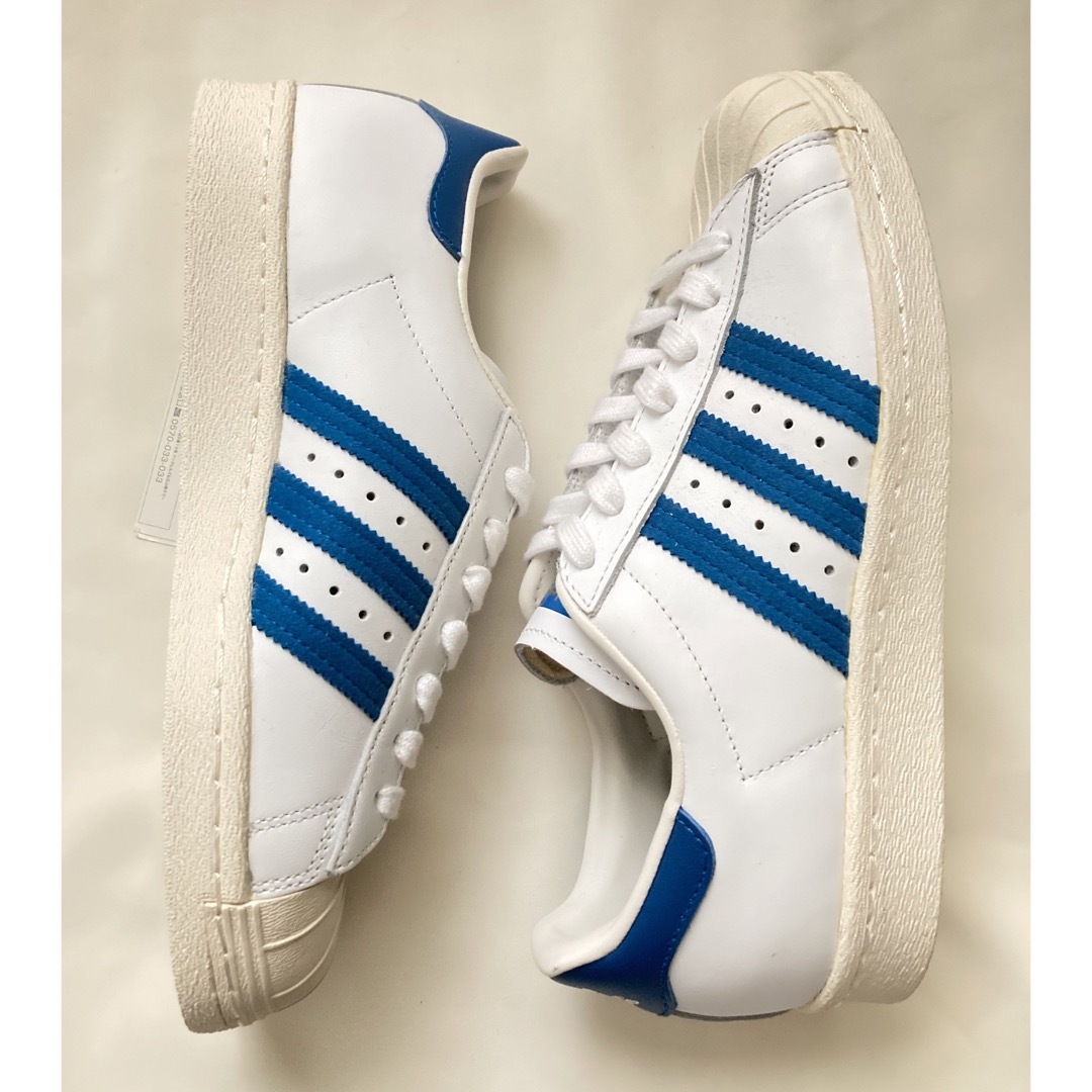 SUPERSTAR(スーパースター)の【未使用】adidas SUPERSTAR80s 24㎝ WHITE/BLUE メンズの靴/シューズ(スニーカー)の商品写真