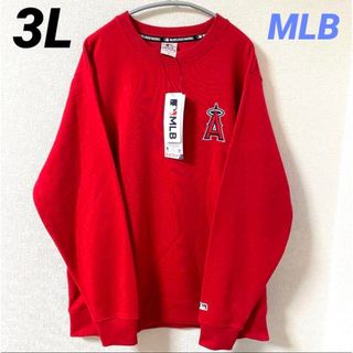 メジャーリーグベースボール(MLB)の【新品】MLB エンゼルス　 トレーナー　スウェット　裏起毛　刺繍ロゴ　3L(スウェット)