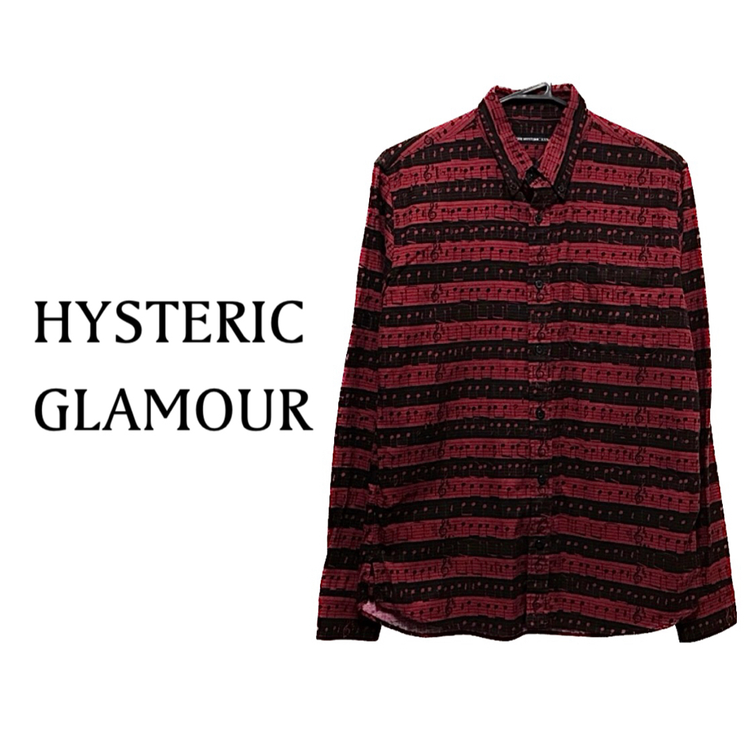 HYSTERIC GLAMOUR(ヒステリックグラマー)のヒステリックグラマー【美品】音符柄 コットン 長袖 シャツ メンズのトップス(シャツ)の商品写真