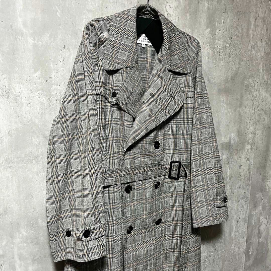 Maison Martin Margiela(マルタンマルジェラ)のMaison Margiela トレンチコート チェック グレー 44 メンズのジャケット/アウター(トレンチコート)の商品写真