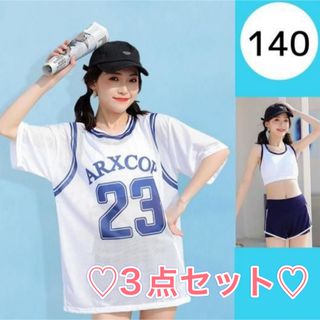 水着　レディース　キッズ　ジュニア　Tシャツ　140　ショートパンツ　3点セット