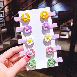 ヘアピン、花ヘアピン、キッズヘアピン(10本セット)(ヘアピン)