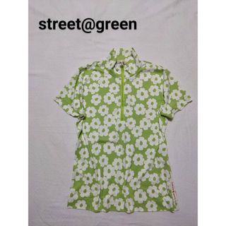 street@green　テニスウェア　Ｍ　ライトグリーン　花柄　半袖　日本製(ウェア)