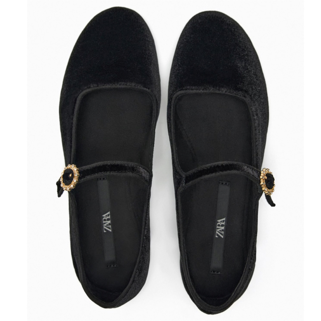 ZARA - 新品 zara ザラ ラインストーン バックル メリージェーン ZARA - 新品 zara ザラ ラインストーン バックル メリージェーン