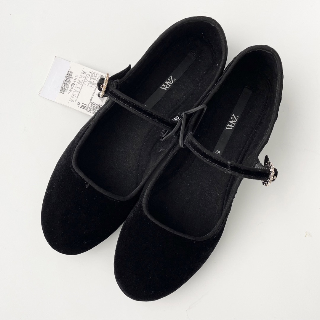 ZARA - 新品 zara ザラ ラインストーン バックル メリージェーン ZARA - 新品 zara ザラ ラインストーン バックル メリージェーン