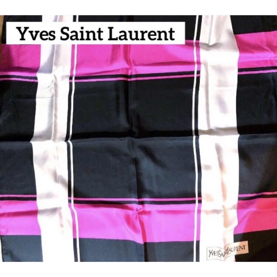 Saint Laurent(サンローラン)の鑑定済 日本製 タグ有 サンローラン SAINT LAUREN シルク スカーフ レディースのファッション小物(バンダナ/スカーフ)の商品写真