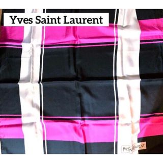 サンローラン(Saint Laurent)の鑑定済 日本製 タグ有 サンローラン SAINT LAUREN シルク スカーフ(バンダナ/スカーフ)