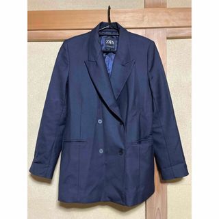 ザラ(ZARA)のZARA ネイビー　ダブルブレスト　テーラードジャケット(テーラードジャケット)