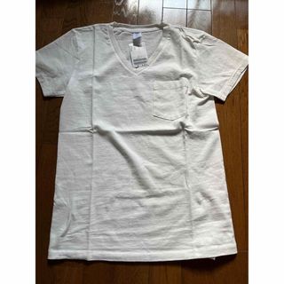 エディフィス(EDIFICE)のエディフィス　velva seen vネック　白 ポケットTシャツ(Tシャツ/カットソー(半袖/袖なし))