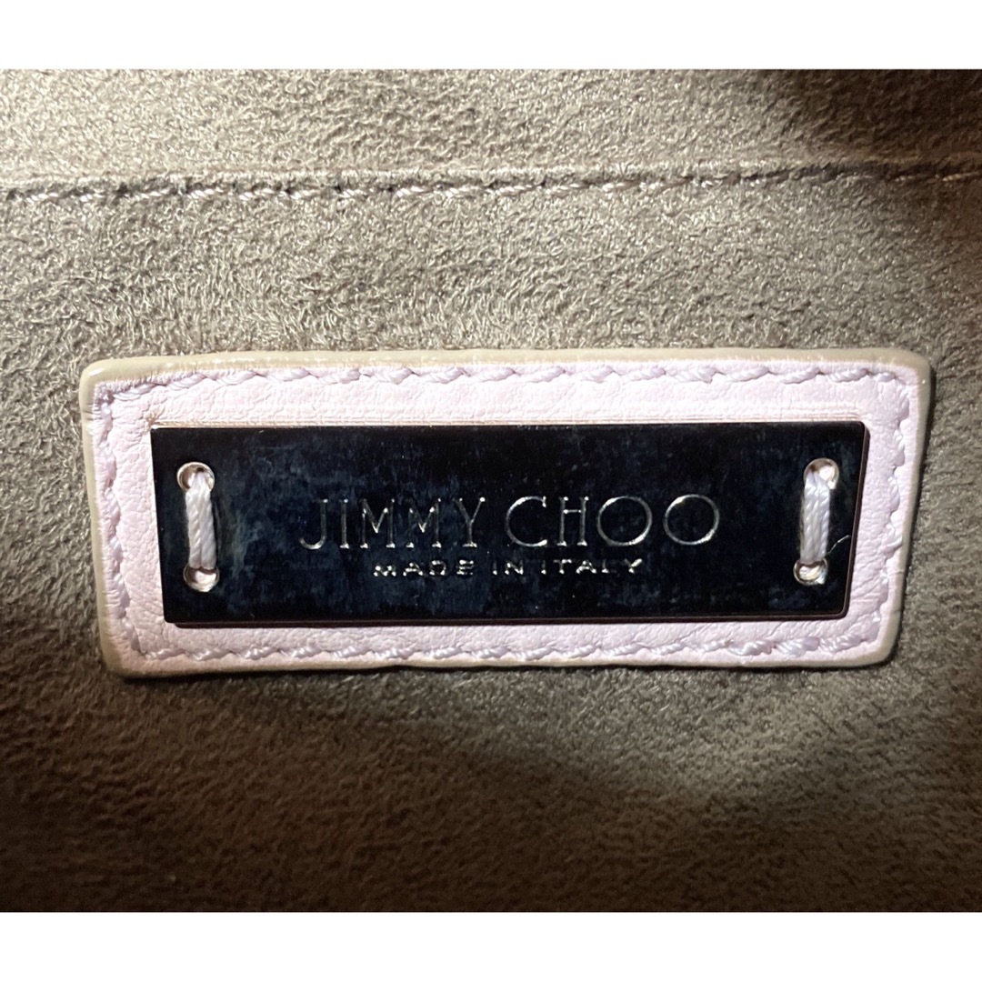 【良品】JIMMY CHOO MINISARA ベビーピンク2WAYハンドバッグ 9