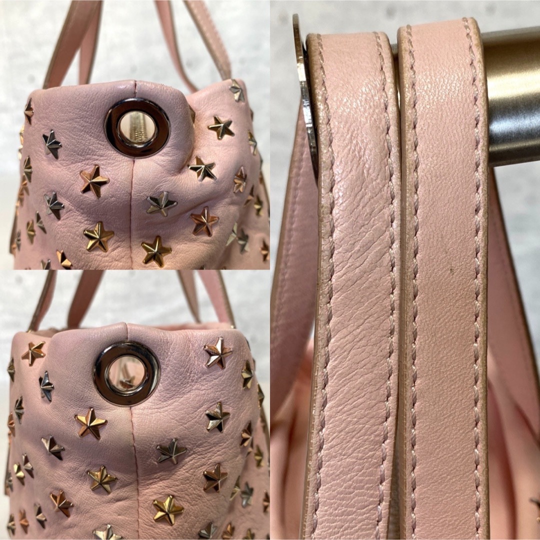 【良品】JIMMY CHOO MINISARA ベビーピンク2WAYハンドバッグ 7