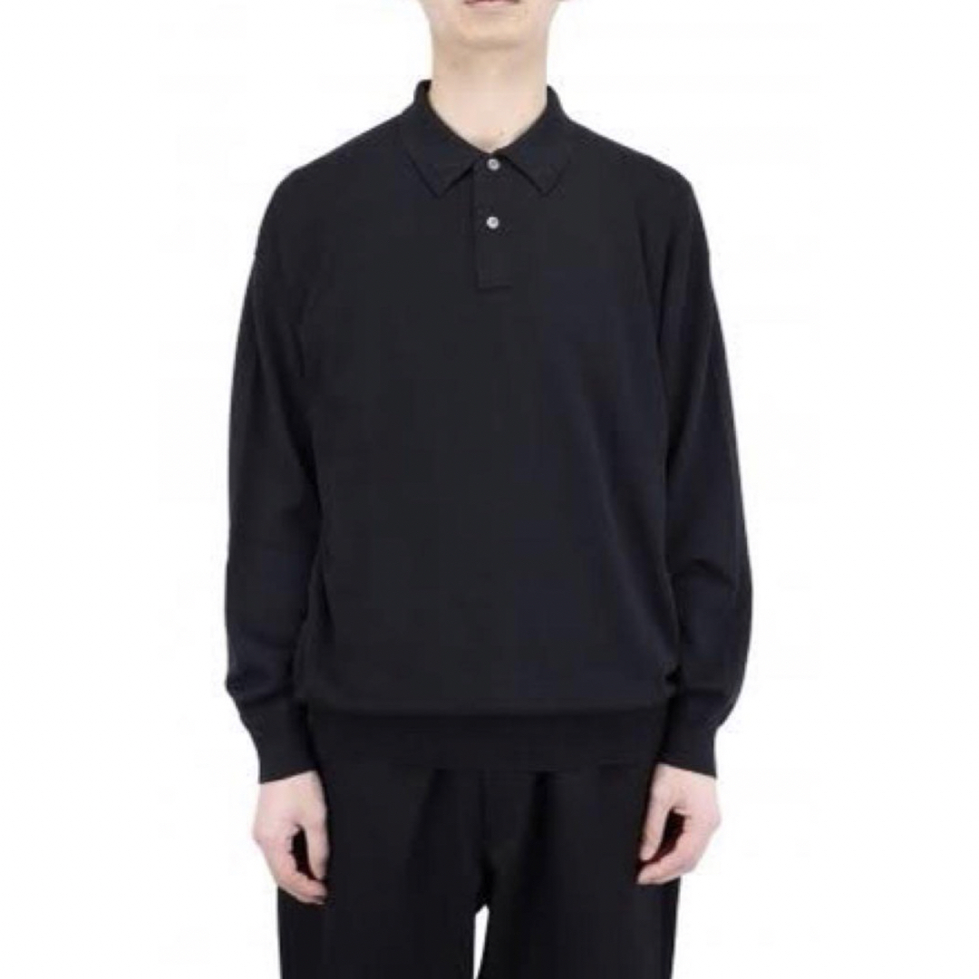 Graphpaper(グラフペーパー)のgraphpaper SUVIN OVERSIZED L/S POLO メンズのトップス(ポロシャツ)の商品写真