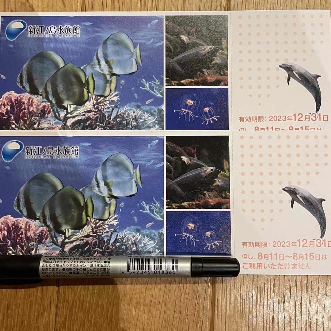 新江ノ島水族館チケット2枚 チケットの施設利用券(水族館)の商品写真