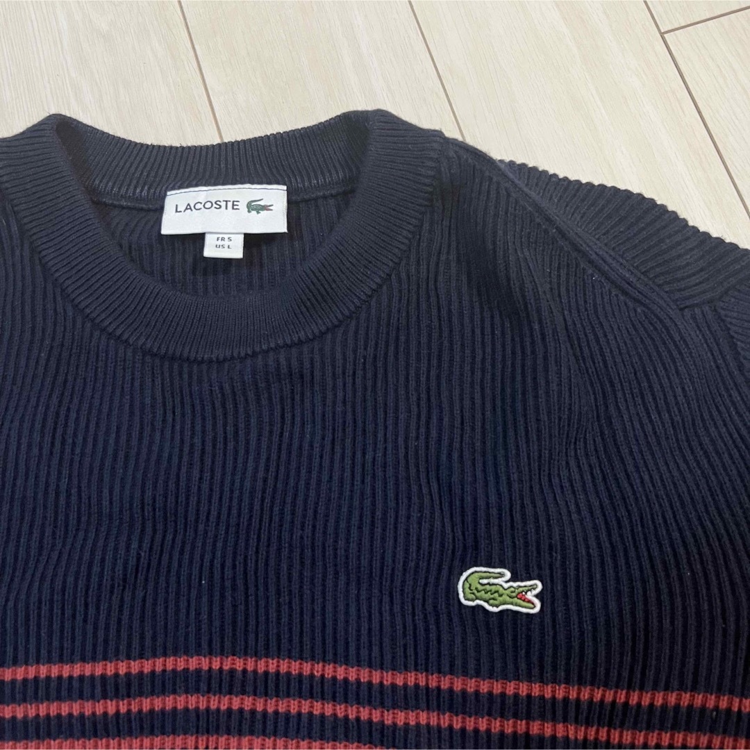 LACOSTE(ラコステ)のLACOSTE  パネルボーダーリブニット　セーター メンズのトップス(ニット/セーター)の商品写真