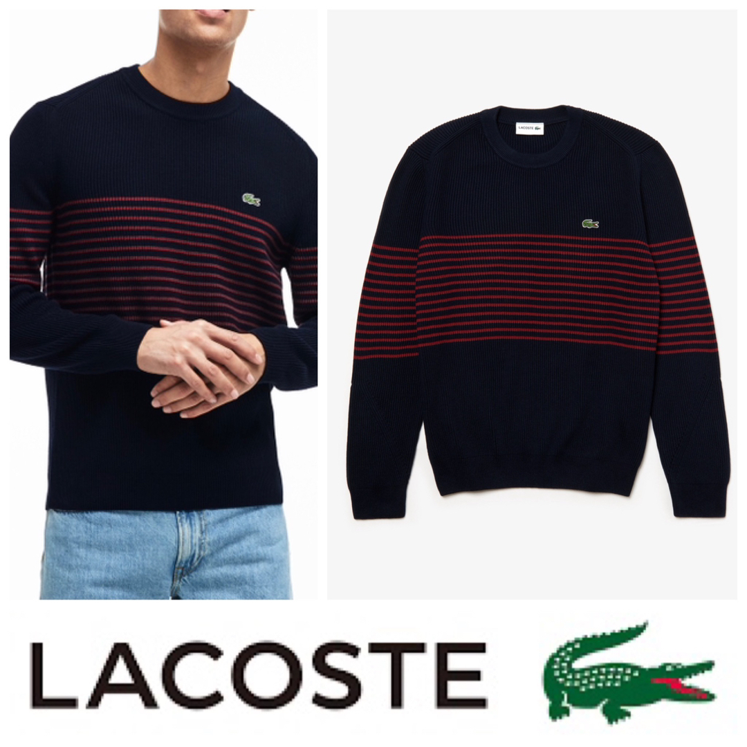 LACOSTE(ラコステ)のLACOSTE  パネルボーダーリブニット　セーター メンズのトップス(ニット/セーター)の商品写真